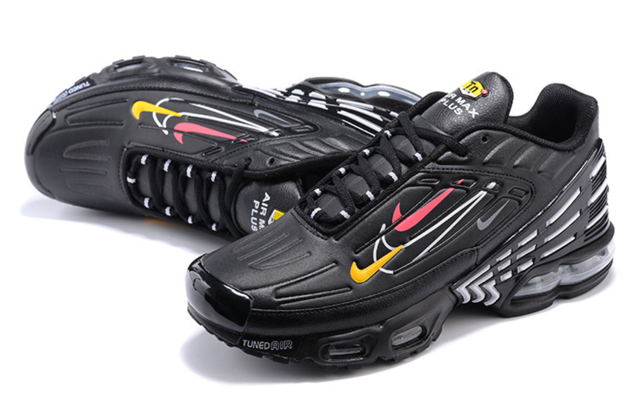 Air Plus TN3 Black Leather Red-Yellow