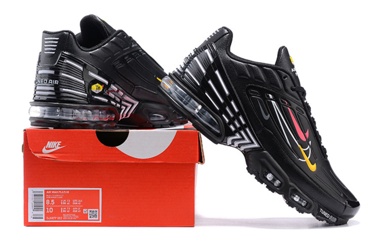 Air Plus TN3 Black Leather Red-Yellow
