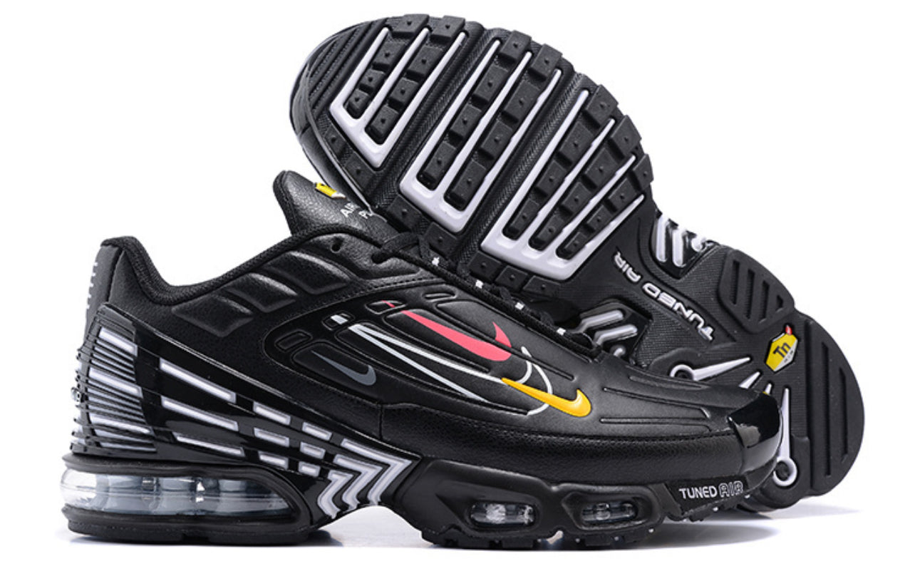 Air Plus TN3 Black Leather Red-Yellow