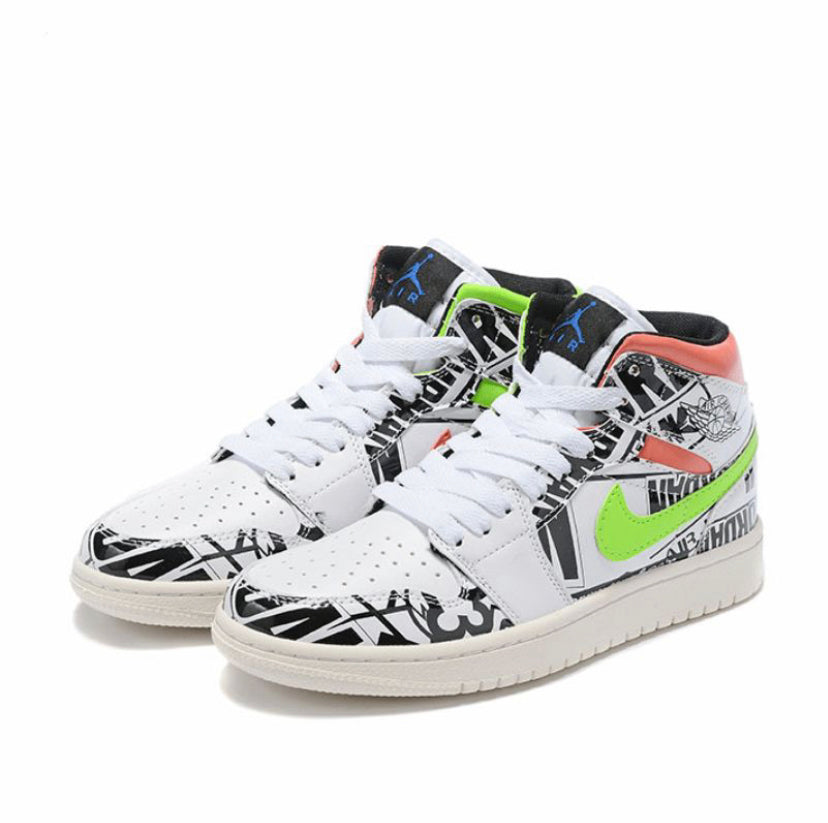 Air Jordan 1 Graffiti Slogan