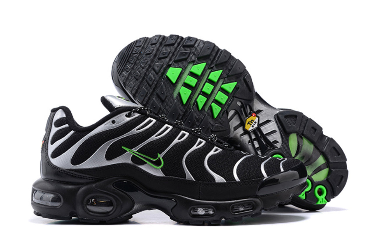 Air Plus TN Black-Green Strike-Metallic Silver