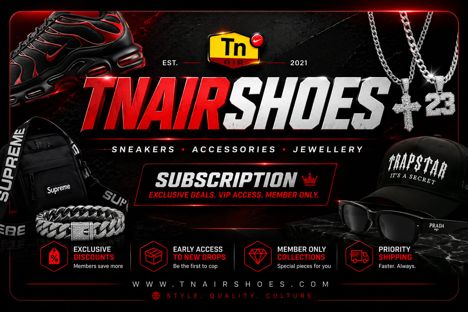 TNAIRSHOES Accessories & Jewellery Collections