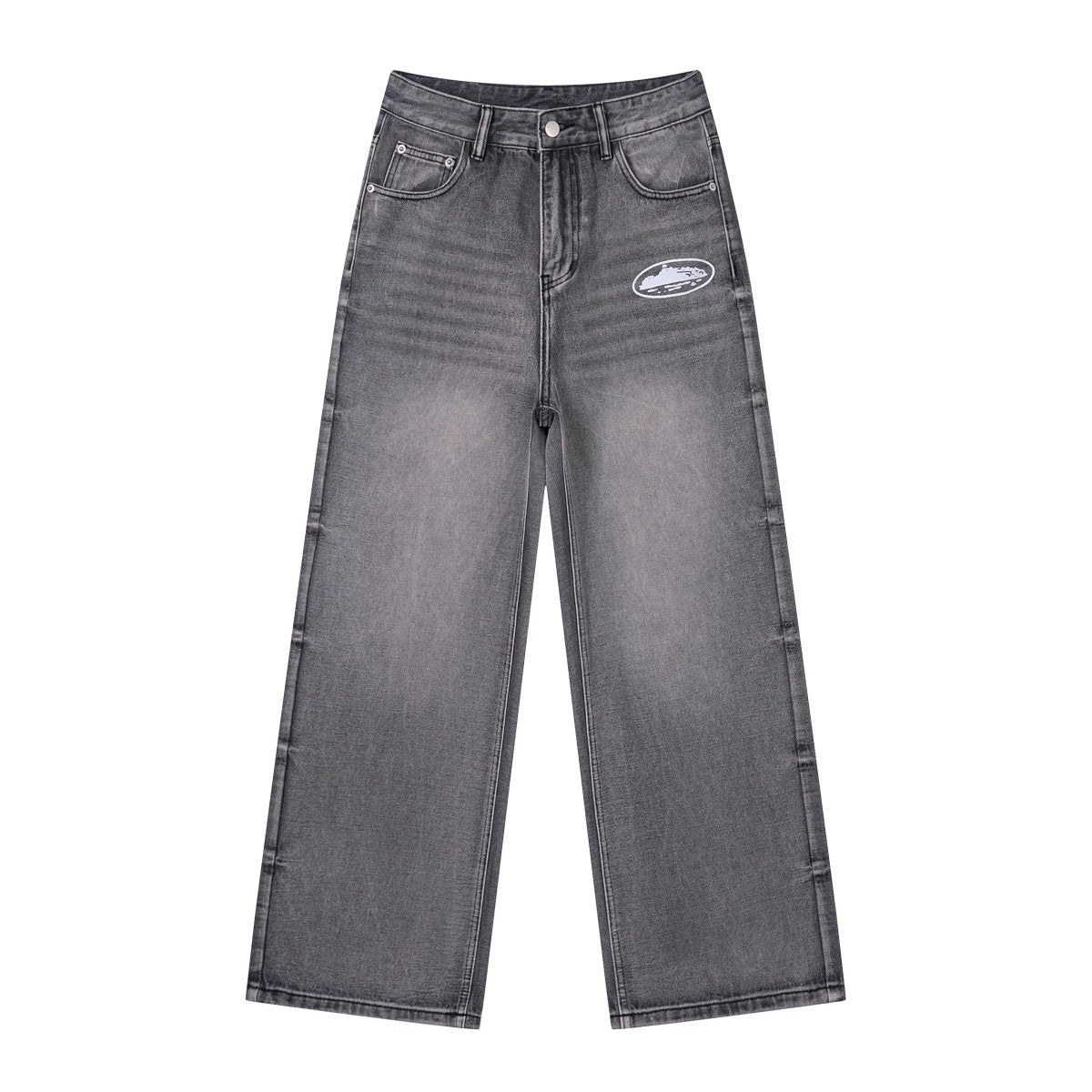 Grey Wide-Leg Jeans