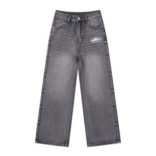 Grey Wide-Leg Jeans