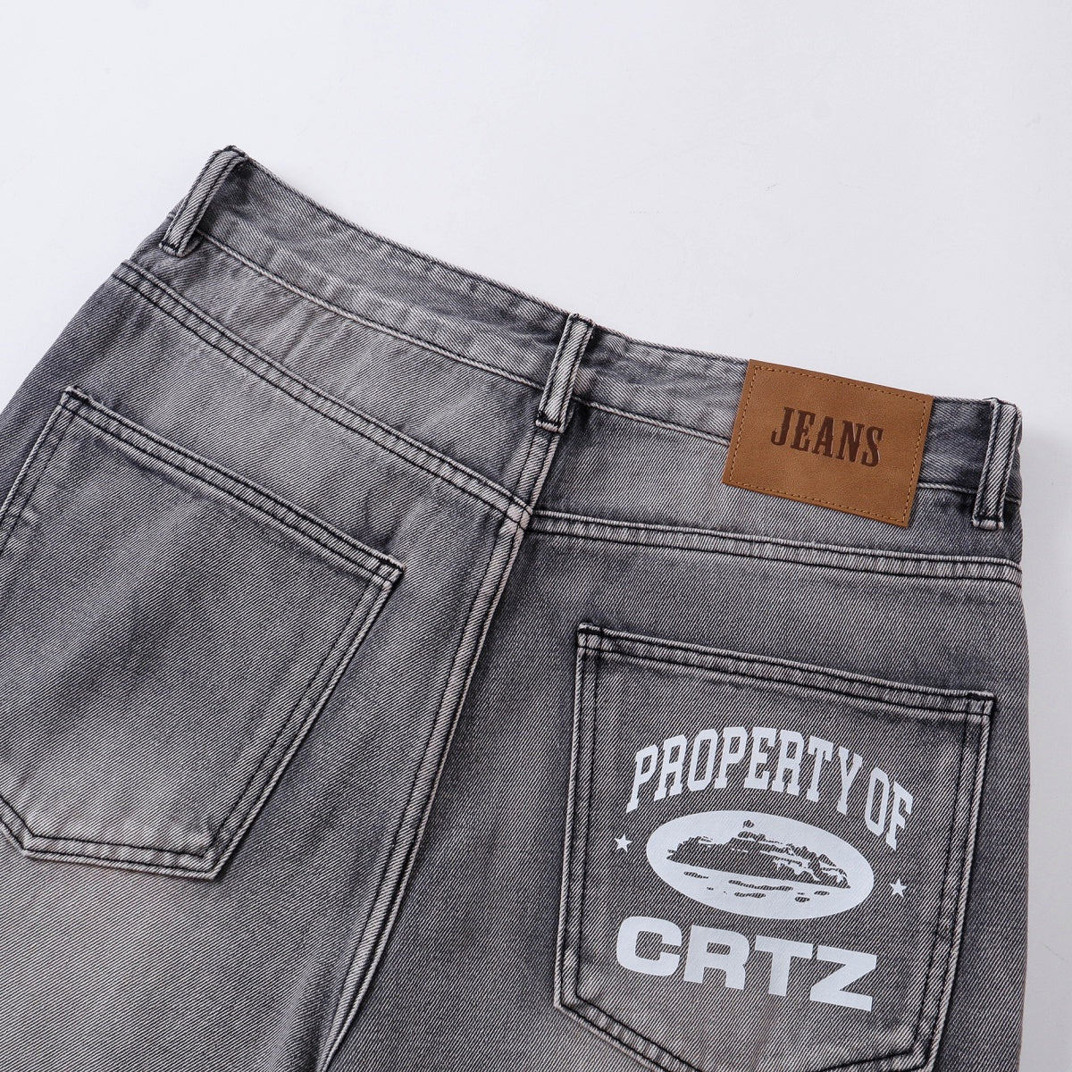 Grey Wide-Leg Jeans
