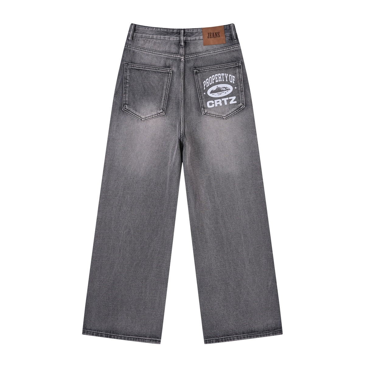 Grey Wide-Leg Jeans