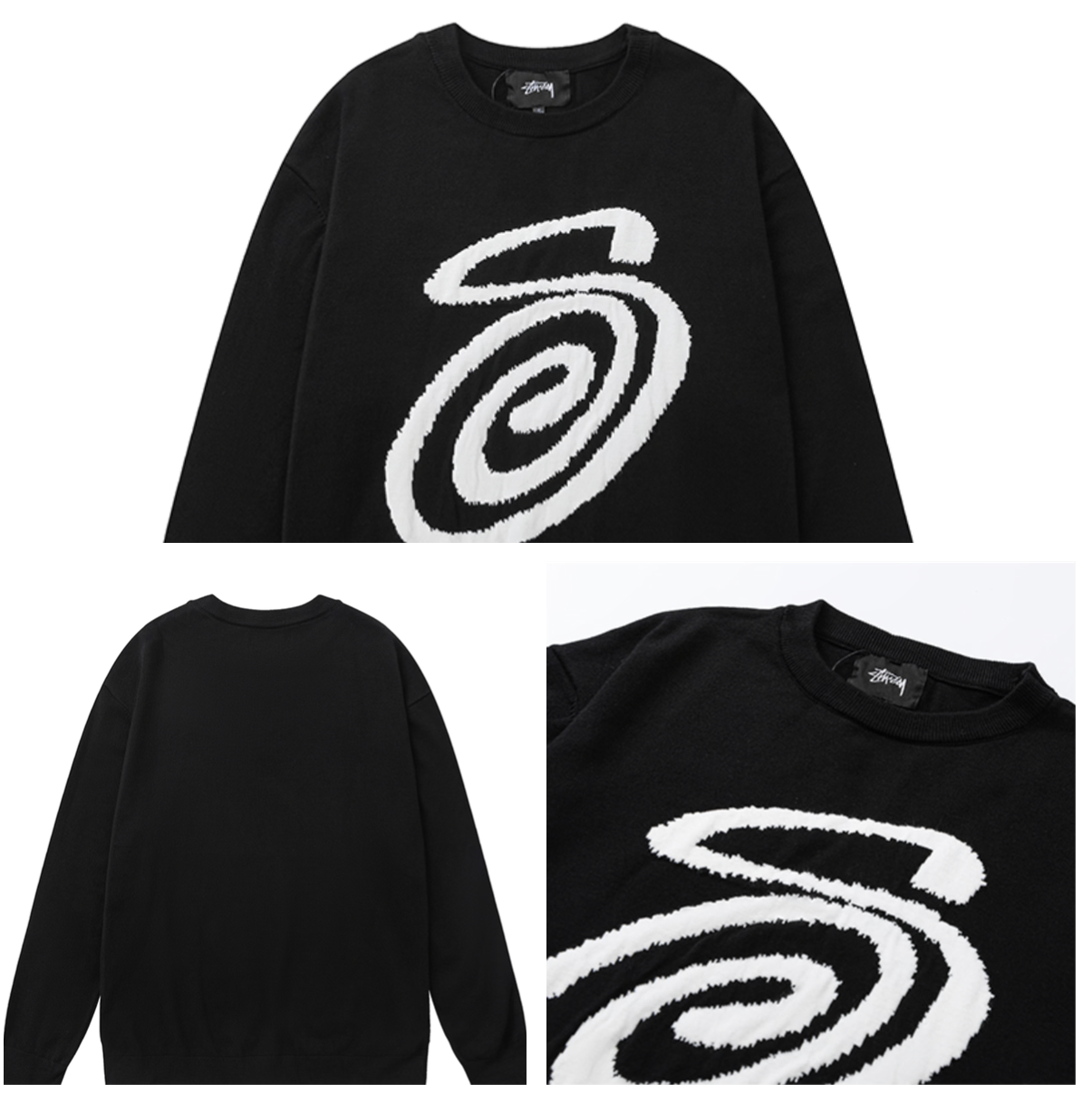Stűssy Swirl Jacquard Knit Sweater
